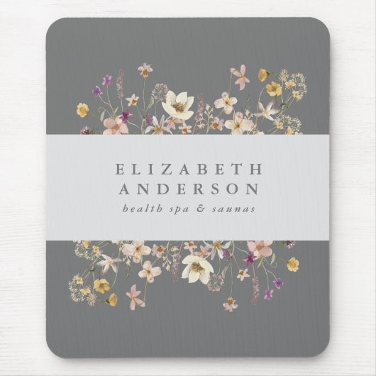 Eigen tekst Wilde bloem Botanische Floral Muismat (Voorkant)