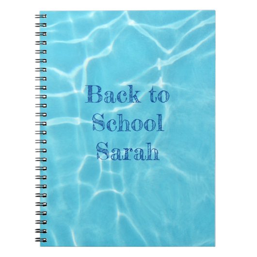 eigen tekst zwembad terug naar school notitieboek (Voorkant)