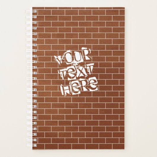 Eigen tekstetiket Brick-muur Planner (Voorkant)