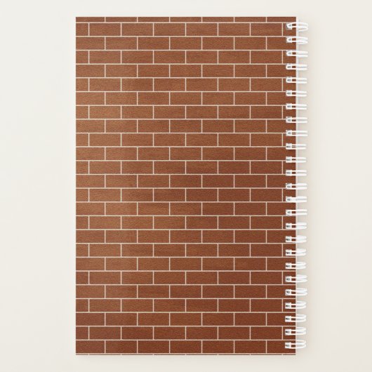 Eigen tekstetiket Brick-muur Planner (Achterkant)