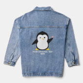 Eigen tekstklare pinguïn denim jacket (Achterkant)