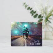 Eigen tekstkoppeling naar universum weg briefkaart (Staand voorkant)