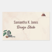 Eigen tekstontwerp Studio met gemarmerde stoellamp Rechthoekige Sticker (Voorkant)