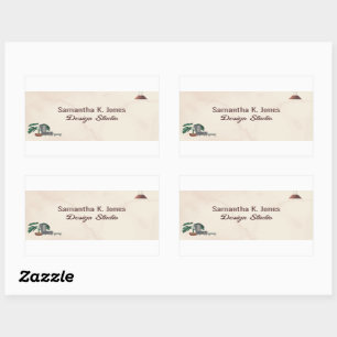 Eigen tekstontwerp Studio met gemarmerde stoellamp Rechthoekige Sticker