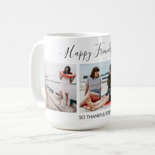 Eigen tekstscript toevoegen 3 Fotocollage-vriendsc Koffiemok (Voorkant links)