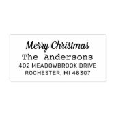 Eigen terugzendadres voor Merry Kerstwriter Zelfinktende Stempel (Design)