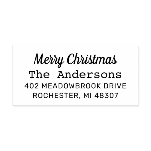Eigen terugzendadres voor Merry Kerstwriter Zelfinktende Stempel (Design)
