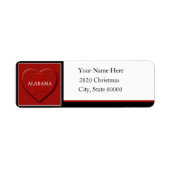 Eigen terugzendlabel Alabama Heart Map Etiket (Voorkant)