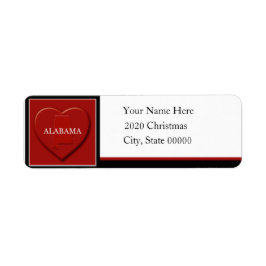 Eigen terugzendlabel Alabama Heart Map Etiket