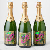 Eigen thema Luau Birthday Sparkling Wijnetiket (Flessen)