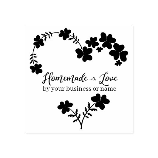 Eigen thuisproduct met liefdesquote bloemen hart rubberstempel (Afrduk)