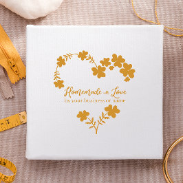 Eigen thuisproduct met liefdesquote bloemen hart rubberstempel