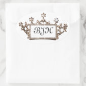 Eigen tiara Label-stickers Ovale Sticker (Tas)