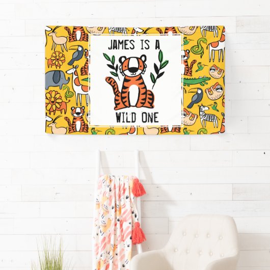 Eigen tijger Wilde Een eerste verjaardag Spandoek (Insitu)