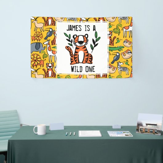 Eigen tijger Wilde Een eerste verjaardag Spandoek (Beurs)