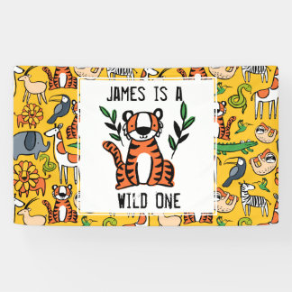 Eigen tijger Wilde Een eerste verjaardag Spandoek