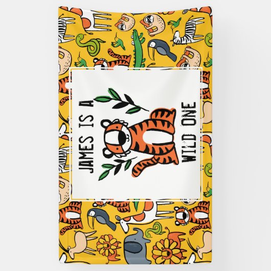Eigen tijger Wilde Een eerste verjaardag Spandoek (Verticaal)