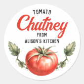 Eigen tomatenchutney inmaaklabel ronde sticker (Voorkant)