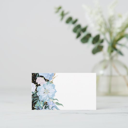 Eigen trendy meisjesachtige kantoorartikelen Blauw Visitekaartje (Staand voorkant)