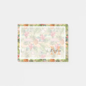 Eigen tropische anananasappelflespatroon post-it® notes (Voorkant)