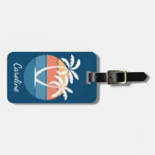 Eigen tropische eilanden - zeestransoorzonnekunst bagagelabel (Voorkant horizontaal)