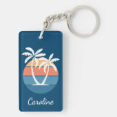 Eigen tropische eilanden - zeestransoorzonnekunst sleutelhanger (achterkant)