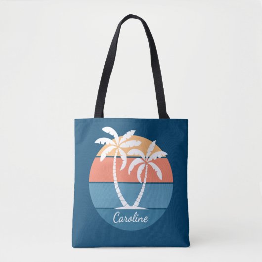 Eigen tropische eilanden - zeestransoorzonnekunst tote bag (Voorkant)