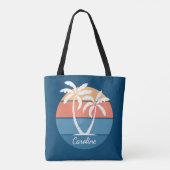 Eigen tropische eilanden - zeestransoorzonnekunst tote bag (Achterkant)
