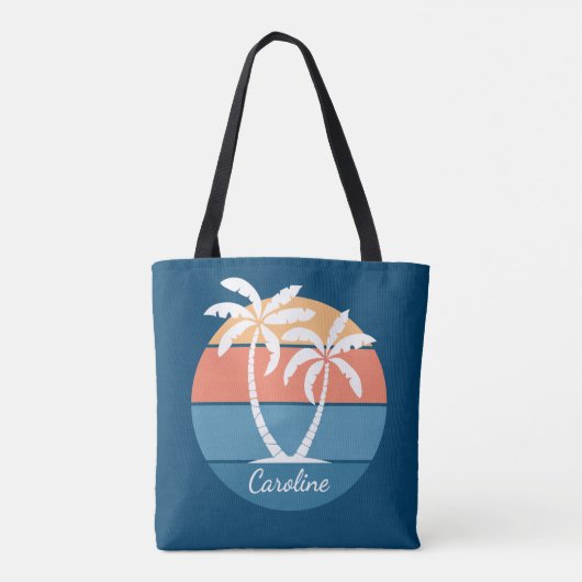 Eigen tropische eilanden - zeestransoorzonnekunst tote bag (Achterkant)