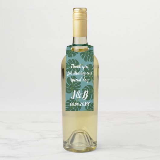 Eigen tropische palmbladeren van Monstera Flessenhanger (Op fles)