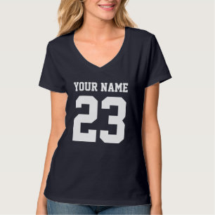 Eigen trutnummer blauwe footballs op shirt