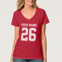 Eigen trutnummer roze football op shirt