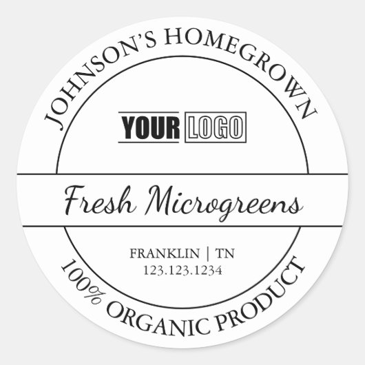 Eigen tuin Microgreens met Logo Label (Voorkant)