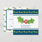 Eigen uitnodiging voor kerstfeestdagen in Holly en (Voorkant / Achterkant)