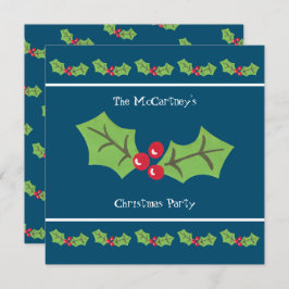 Eigen uitnodiging voor kerstfeestdagen in Holly en