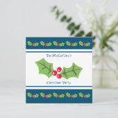 Eigen uitnodiging voor kerstfeestdagen in Holly en (Staand voorkant)