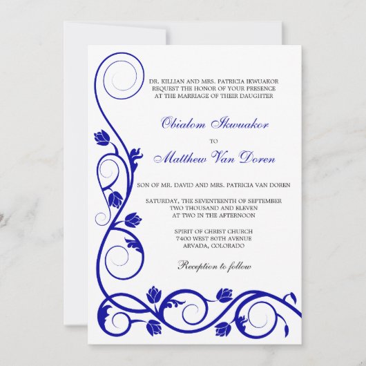 Eigen uitnodiging voor koninklijke blauwe zwembroe (Voorkant)