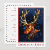 Eigen uitnodiging voor rendierkerstfeestdagen (Voorkant / Achterkant)