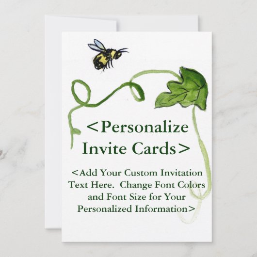 Eigen uitnodigingen voor honingbijen (Achterkant)