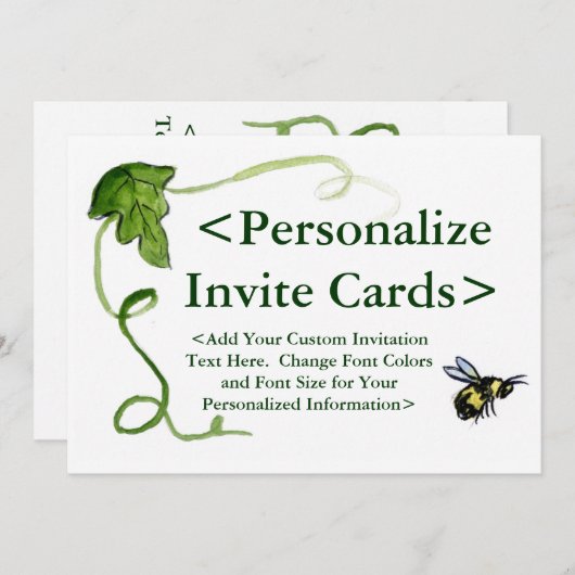 Eigen uitnodigingen voor honingbijen (Voorkant / Achterkant)