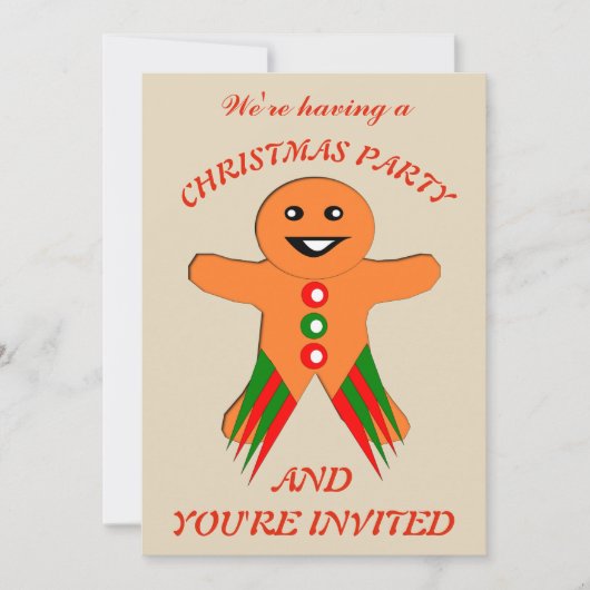 Eigen uitnodigingen voor kerstfeestdagen Gingerbro (Voorkant)