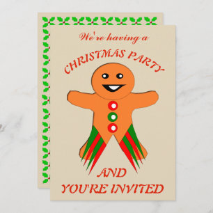 Eigen uitnodigingen voor kerstfeestdagen Gingerbro