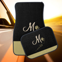 Eigen uniek monogram Roos Gold Black