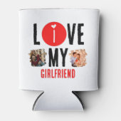 Eigen unieke 2 foto Collage I Love My Vriendin Blikjeskoeler (Voorkant)