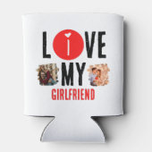 Eigen unieke 2 foto Collage I Love My Vriendin Blikjeskoeler (Achterkant)