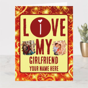 Eigen unieke 2 foto Collage I Love My Vriendin Kaart
