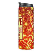 Eigen unieke 2 foto Collage I Love My Vriendin Thermosbeker (Geroteerd rechts)