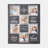 Eigen, unieke fotocollage voor Grandma Fleece Deken (Voorkant)