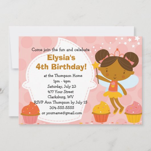 Eigen vaderdag - Faery Princess Cupcake Kaart (Voorkant)