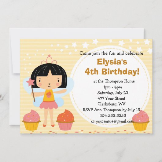 Eigen vaderdag feiën prinses Cupcake Kaart (Voorkant)